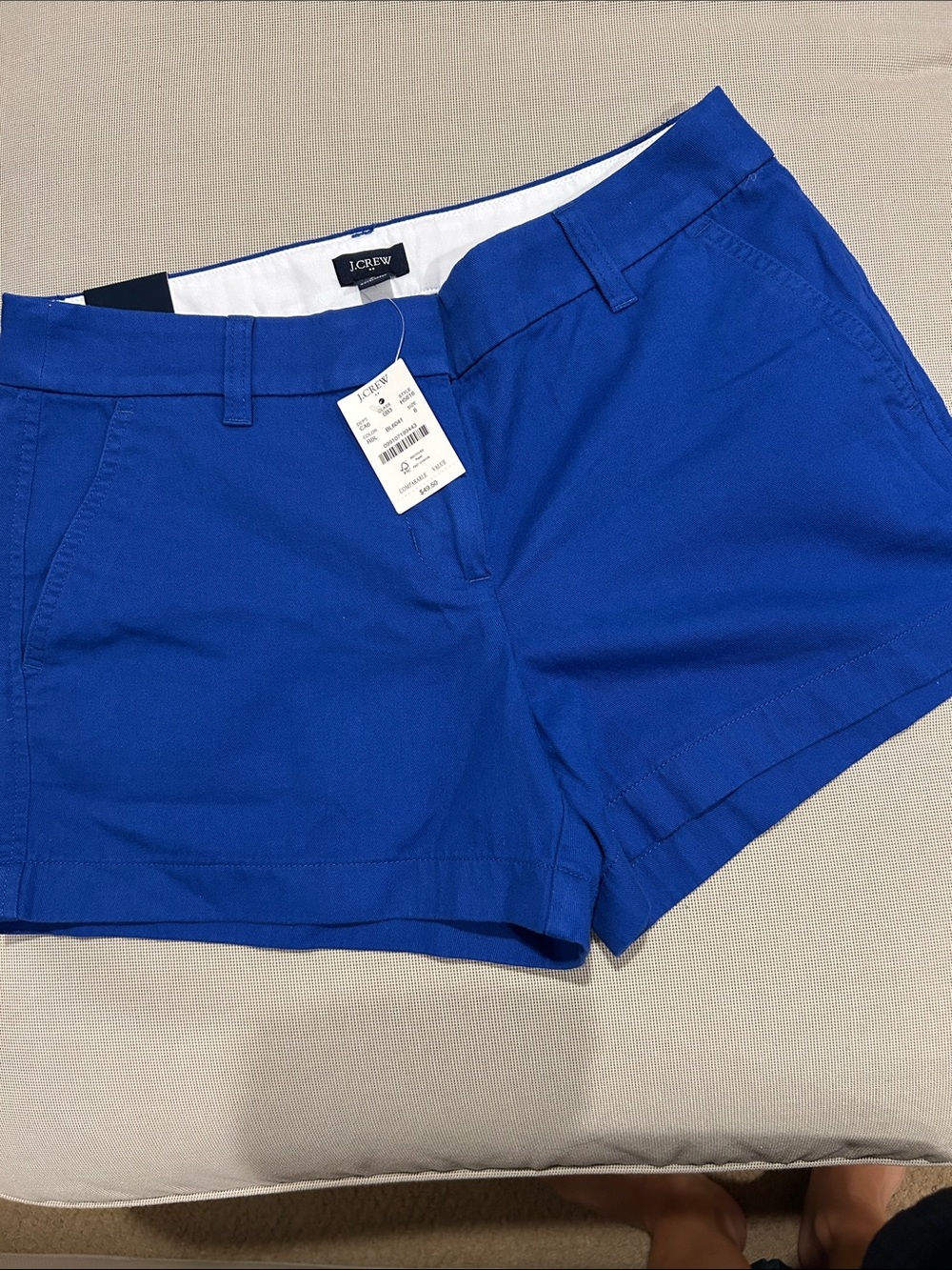 J. Crew Women's Chino Shorts in Royal Blue Size 6 NWT